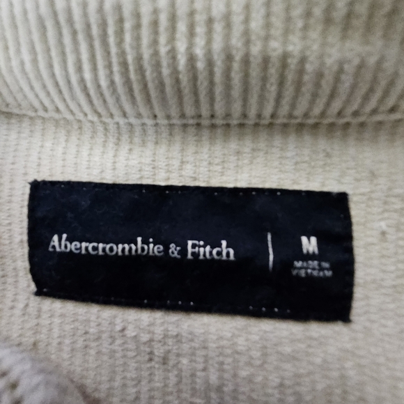 Abercrombie & Fitch Tan Cream Lightweight Shirt Jacket Shacket Corduroy - Picture 2 of 9